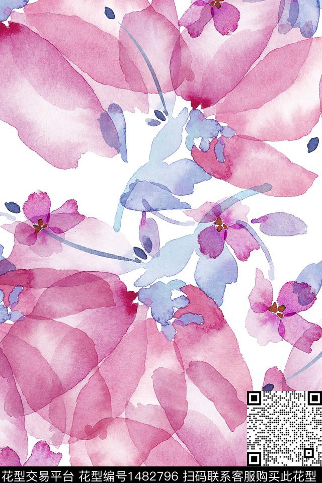 绿植树叶花卉大牌风数码印花华亿平台下载（图片编号: 1482796） - 瓦栏（Walan）