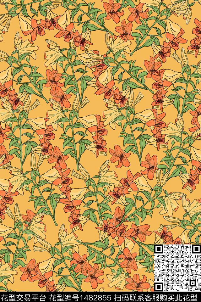 女装大牌风小碎花数码印花华亿平台下载（图片编号: 1482855） - 瓦栏（Walan）