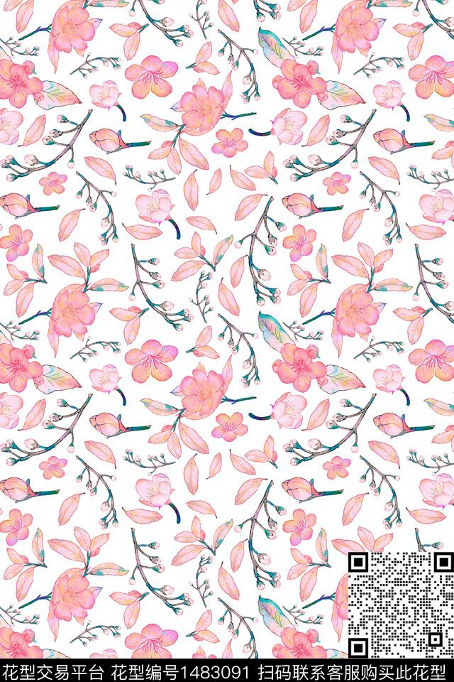 花卉大牌风小碎花数码印花华亿平台下载（图片编号: 1483091） - 瓦栏（Walan）