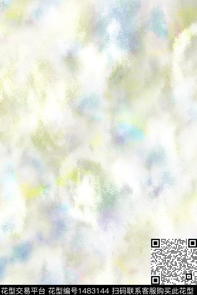 抽象小清新真丝数码印花华亿平台下载（图片编号: 1483144） - 瓦栏（Walan）