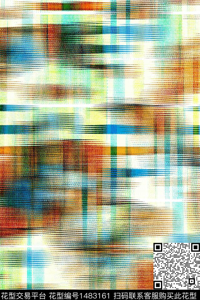 炫彩几何花卉肌理数码印花华亿平台下载（图片编号: 1483161） - 瓦栏（Walan）