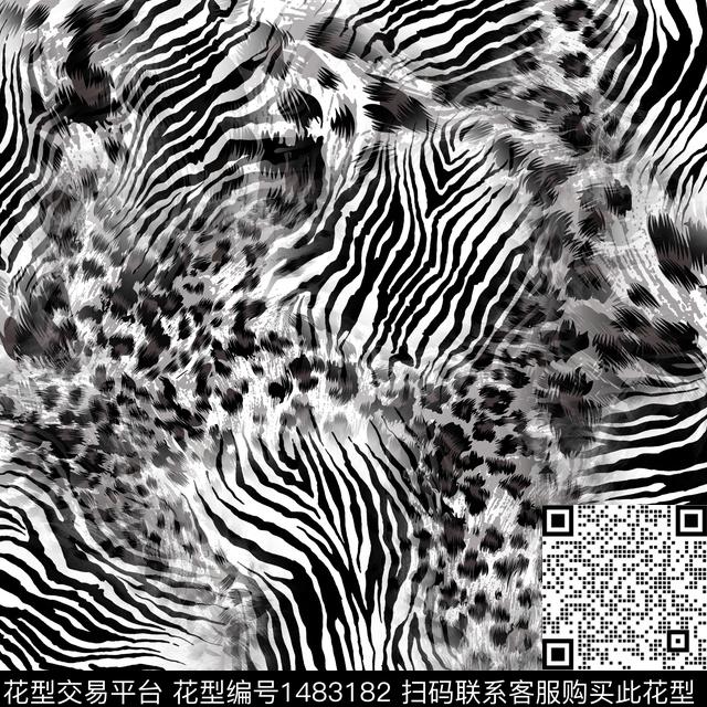 斑马纹豹纹民族风数码印花华亿平台下载（图片编号: 1483182） - 瓦栏（Walan）
