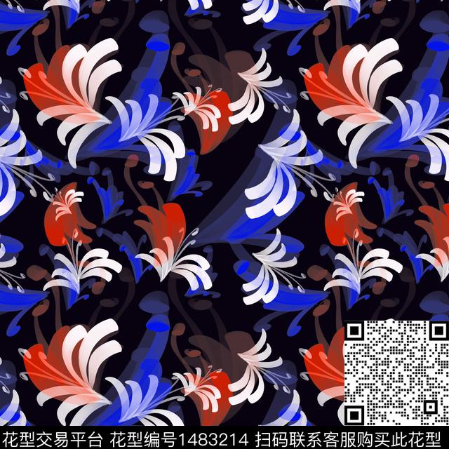 花卉手绘小碎花数码印花华亿平台下载（图片编号: 1483214） - 瓦栏（Walan）