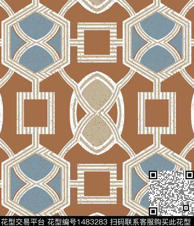 格子传统纹样民族风传统印花华亿平台下载（图片编号: 1483283） - 瓦栏（Walan）