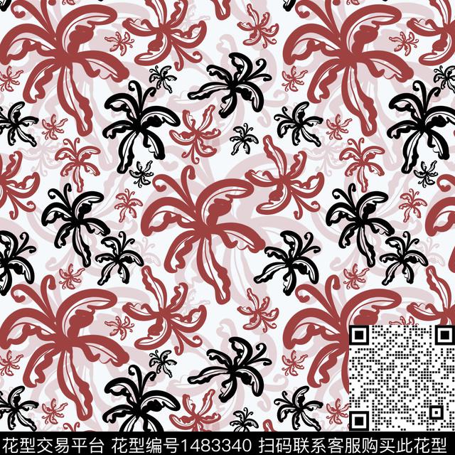 花卉手绘小碎花传统印花华亿平台下载（图片编号: 1483340） - 瓦栏（Walan）