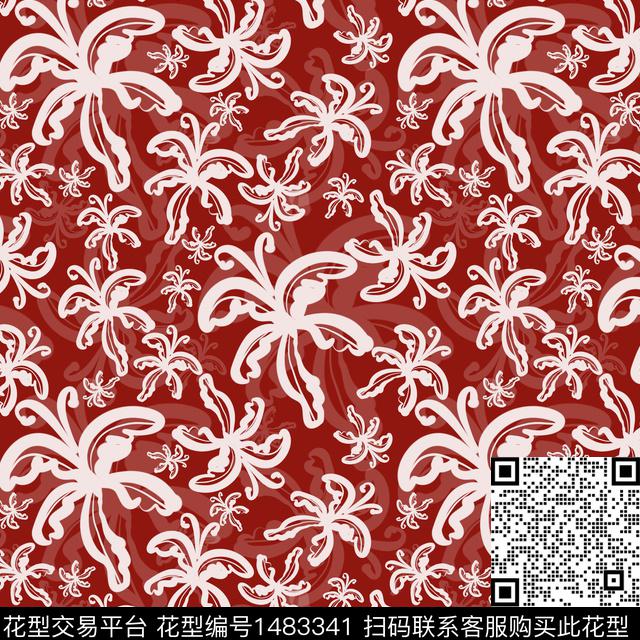 花卉手绘小碎花传统印花华亿平台下载（图片编号: 1483341） - 瓦栏（Walan）
