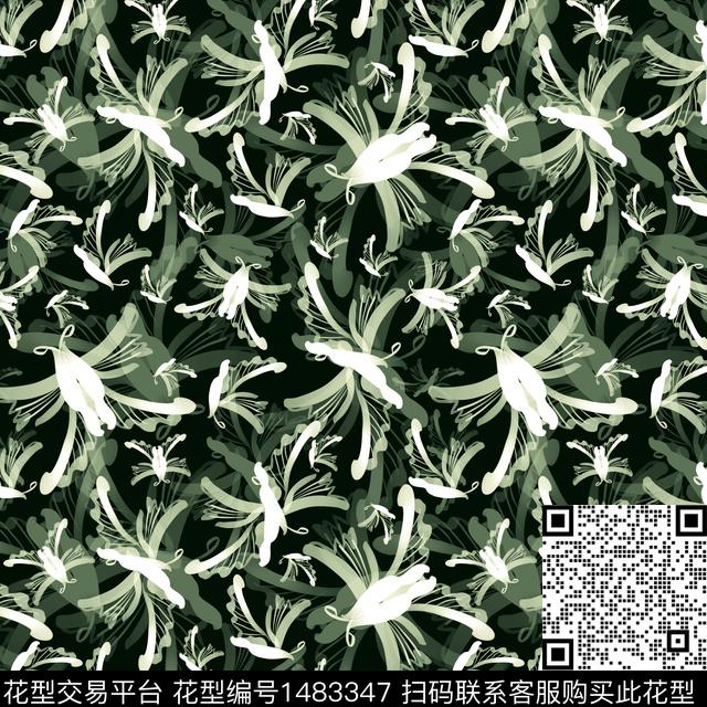 手绘小碎花蝴蝶数码印花华亿平台下载（图片编号: 1483347） - 瓦栏（Walan）