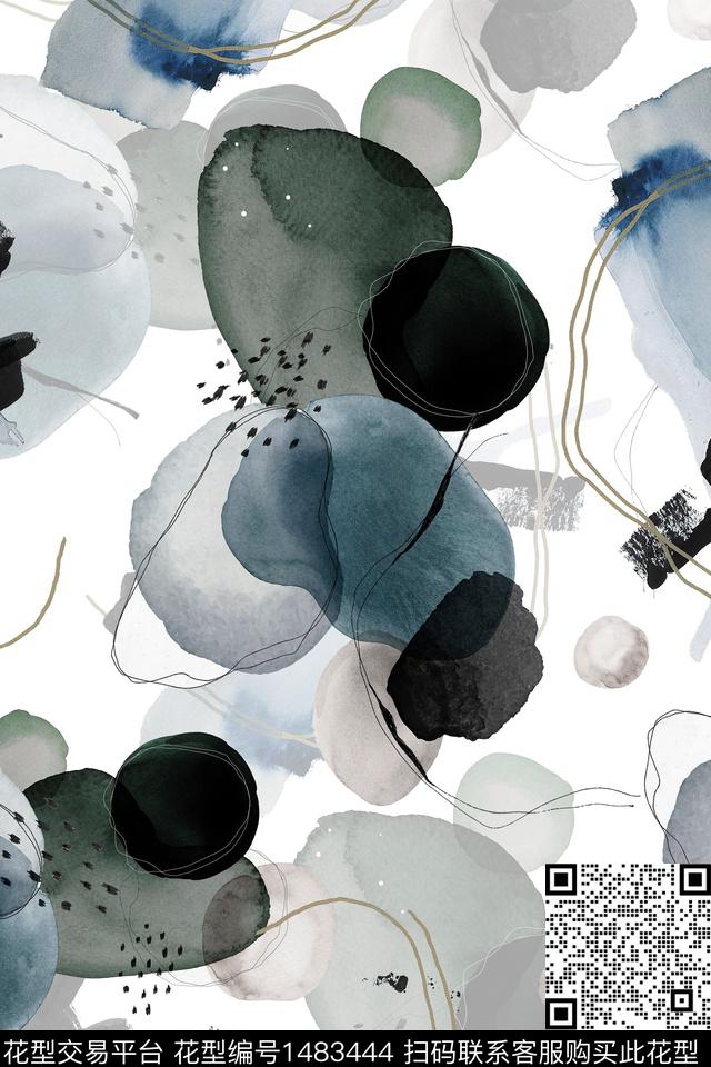 时尚男装抽象数码印花华亿平台下载（图片编号: 1483444） - 瓦栏（Walan）