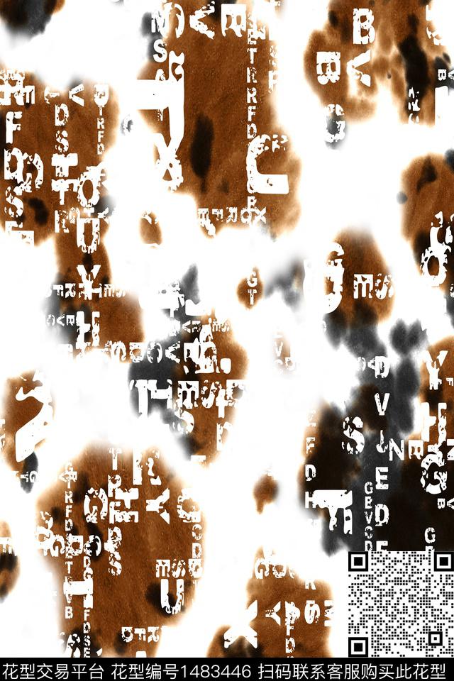 文字男装抽象数码印花华亿平台下载（图片编号: 1483446） - 瓦栏（Walan）
