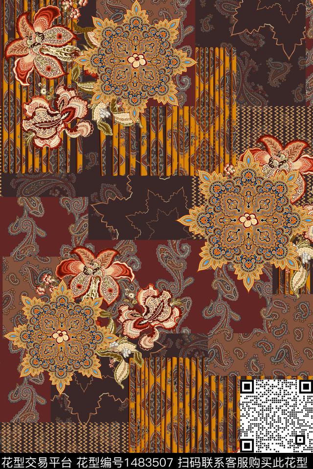 女装民族风香云纱数码印花华亿平台下载（图片编号: 1483507） - 瓦栏（Walan）