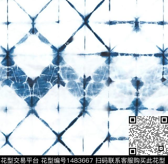 渐变水彩扎染华亿平台传统印花华亿平台下载（图片编号: 1483667） - 瓦栏（Walan）