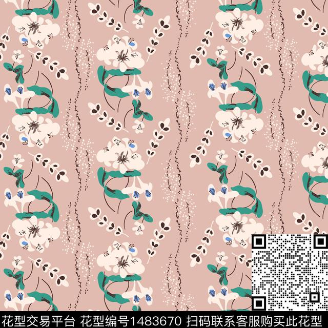 女装花卉满版散花数码印花华亿平台下载（图片编号: 1483670） - 瓦栏（Walan）