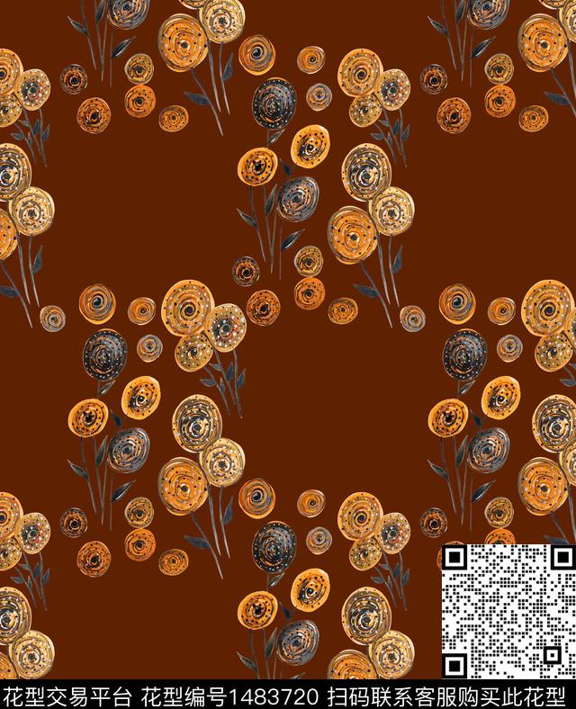 女装花卉满版散花数码印花华亿平台下载（图片编号: 1483720） - 瓦栏（Walan）