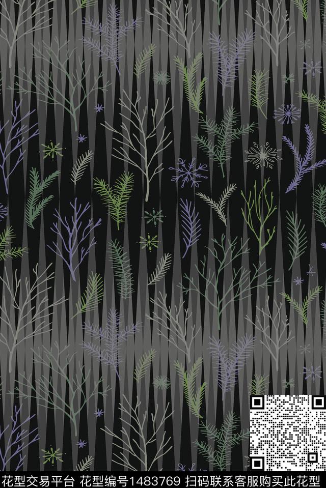 衬衫风格化花卉休闲风数码印花华亿平台下载（图片编号: 1483769） - 瓦栏（Walan）