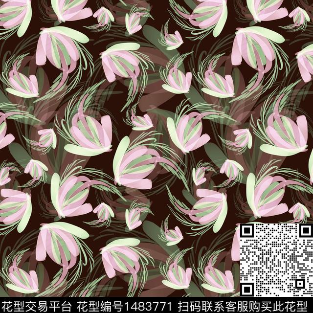 花卉手绘小碎花数码印花华亿平台下载（图片编号: 1483771） - 瓦栏（Walan）