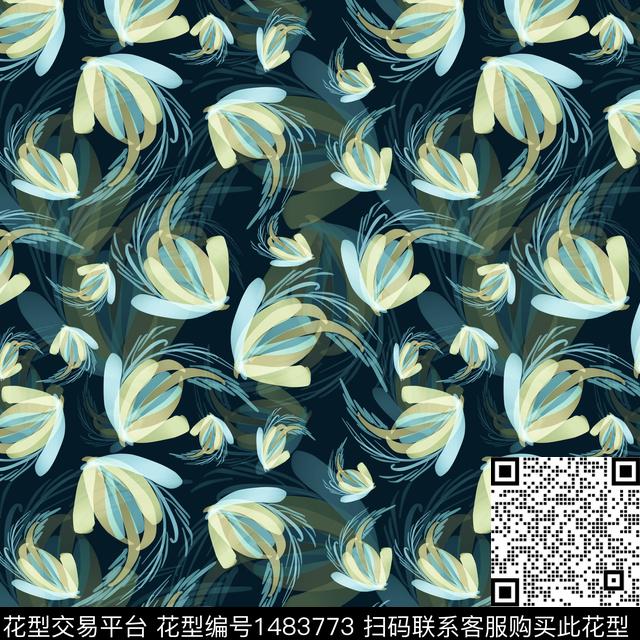 花卉手绘小碎花数码印花华亿平台下载（图片编号: 1483773） - 瓦栏（Walan）