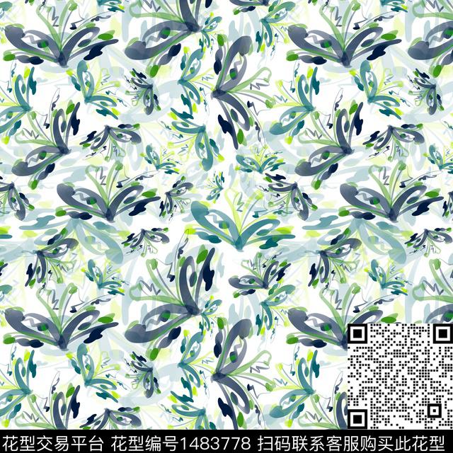 花卉手绘小碎花数码印花华亿平台下载（图片编号: 1483778） - 瓦栏（Walan）