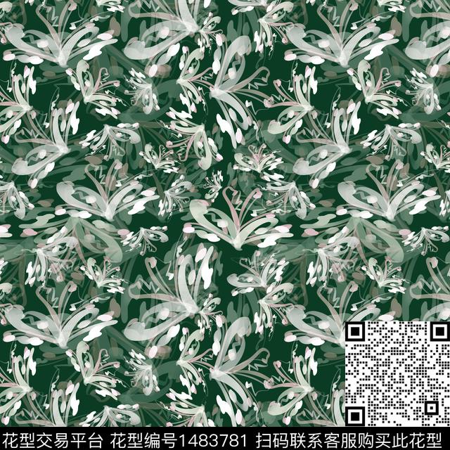 花卉手绘小碎花数码印花华亿平台下载（图片编号: 1483781） - 瓦栏（Walan）