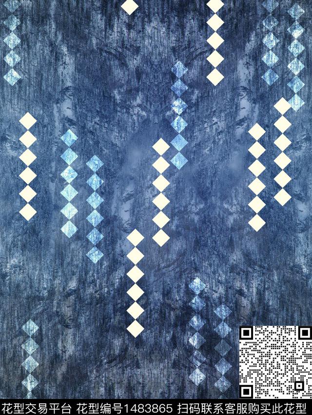 线条几何格子数码印花华亿平台下载（图片编号: 1483865） - 瓦栏（Walan）