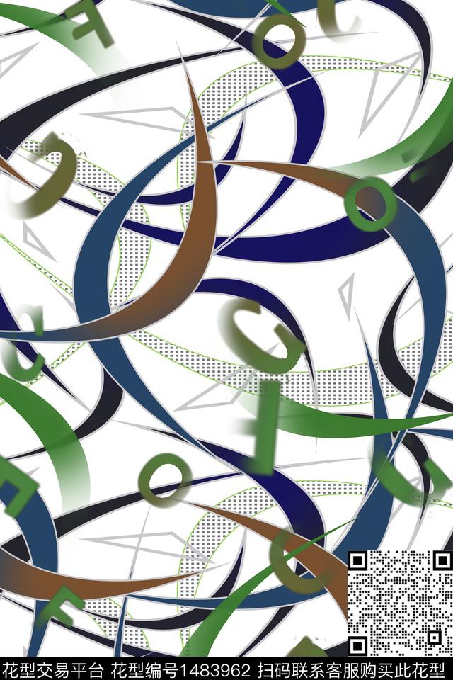 几何时尚男装数码印花华亿平台下载（图片编号: 1483962） - 瓦栏（Walan）