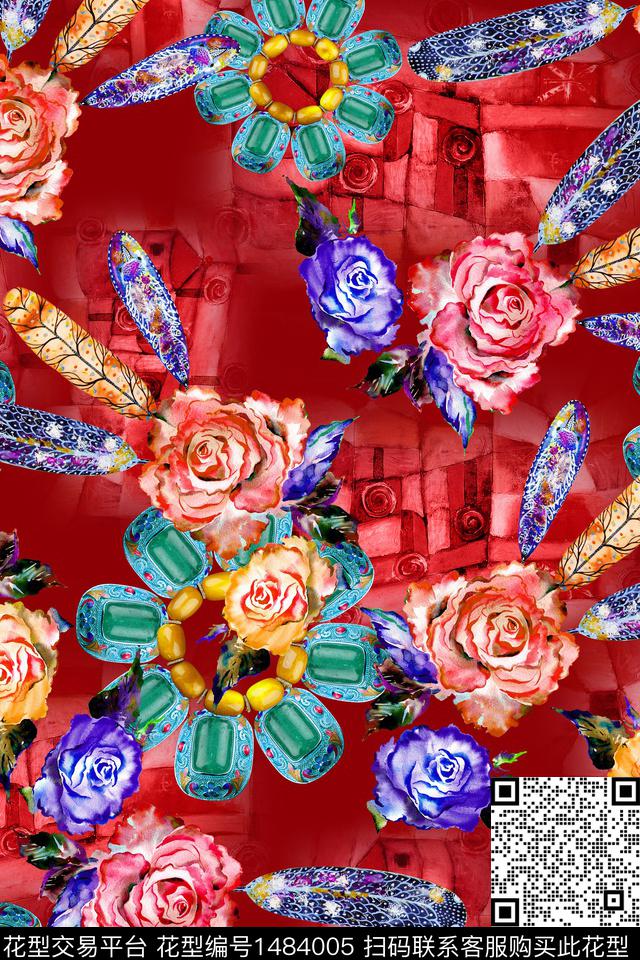 旗袍香云纱抽象艺术小香风真丝中老年数码印花华亿平台下载（图片编号: 1484005） - 瓦栏（Walan）