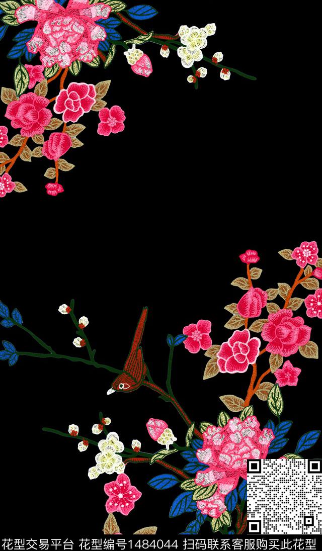 中国风定位旗袍杭州真丝定位旗袍香云纱数码印花华亿平台下载（图片编号: 1484044） - 瓦栏（Walan）