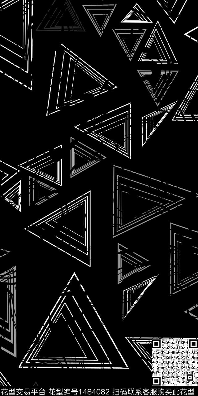 线条几何男装传统印花华亿平台下载（图片编号: 1484082） - 瓦栏（Walan）