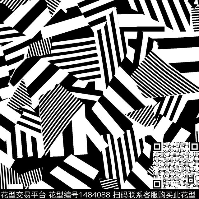 线条几何男装传统印花华亿平台下载（图片编号: 1484088） - 瓦栏（Walan）