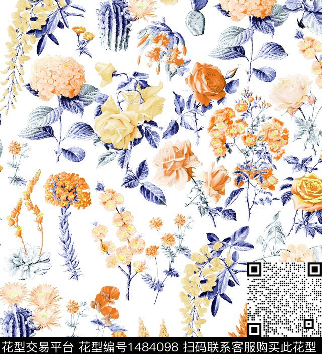 年轻女性小碎花清新风数码印花华亿平台下载（图片编号: 1484098） - 瓦栏（Walan）