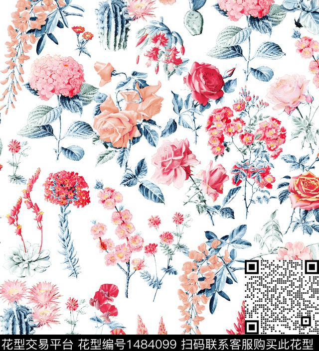 年轻女性小碎花清新风数码印花华亿平台下载（图片编号: 1484099） - 瓦栏（Walan）