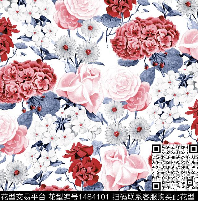 年轻女性小碎花清新风数码印花华亿平台下载（图片编号: 1484101） - 瓦栏（Walan）