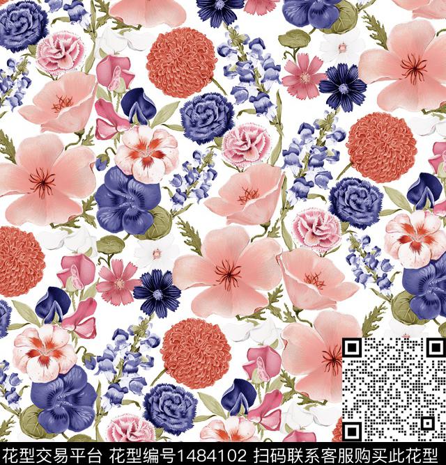 年轻女性小碎花清新风数码印花华亿平台下载（图片编号: 1484102） - 瓦栏（Walan）