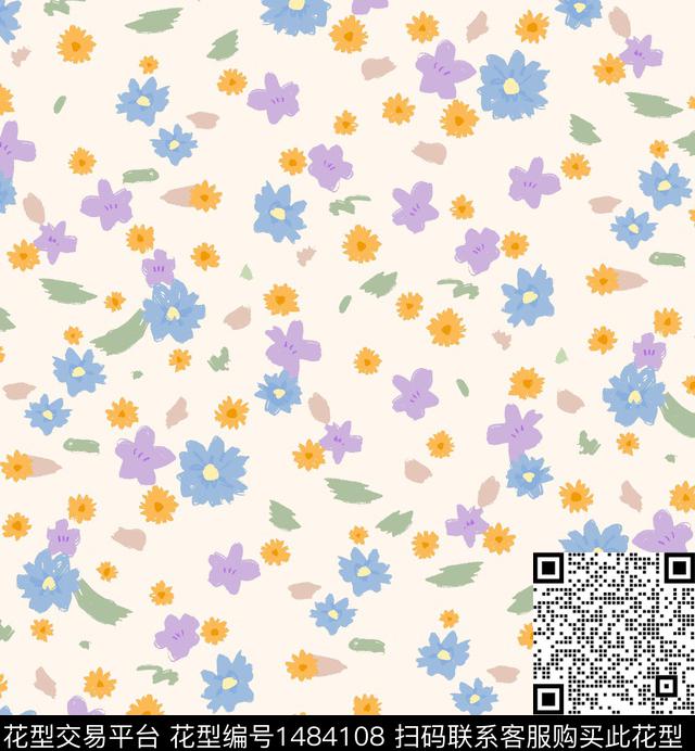 年轻女性小碎花清新风数码印花华亿平台下载（图片编号: 1484108） - 瓦栏（Walan）