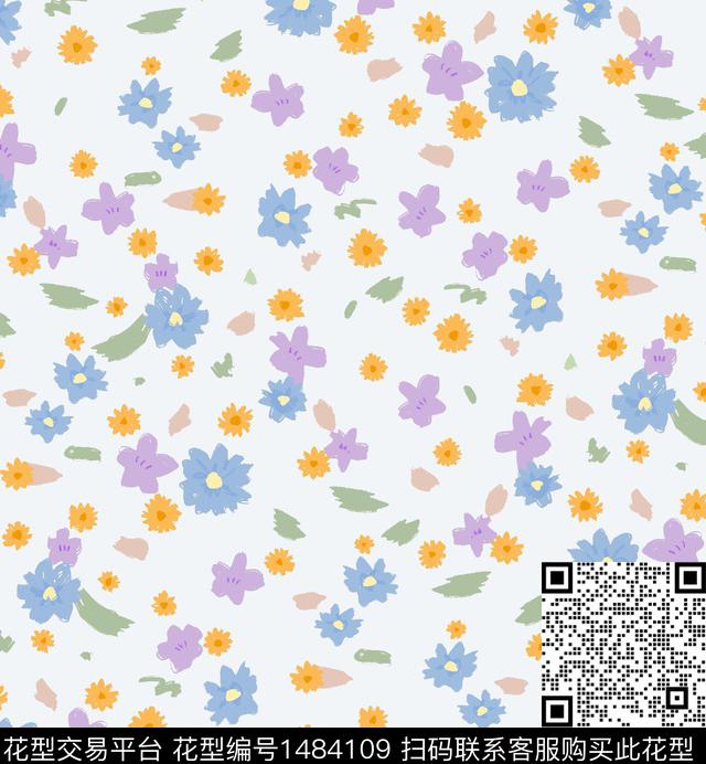 年轻女性小碎花清新风数码印花华亿平台下载（图片编号: 1484109） - 瓦栏（Walan）