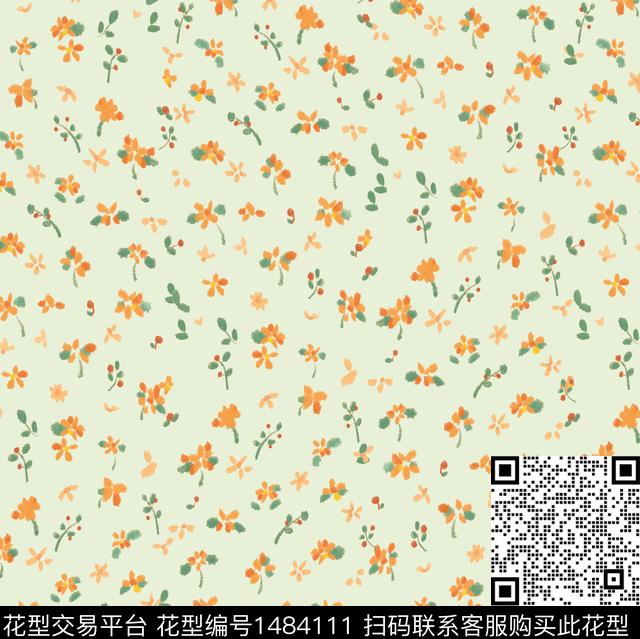 年轻女性小碎花清新风数码印花华亿平台下载（图片编号: 1484111） - 瓦栏（Walan）