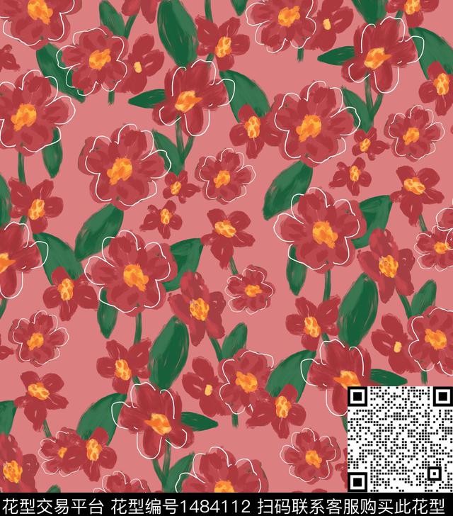 年轻女性小碎花清新风数码印花华亿平台下载（图片编号: 1484112） - 瓦栏（Walan）