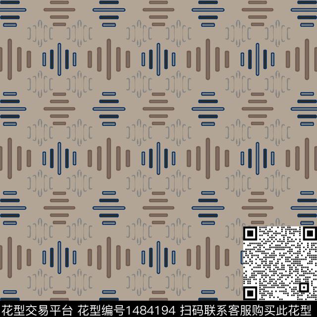 线条几何男装传统印花华亿平台下载（图片编号: 1484194） - 瓦栏（Walan）