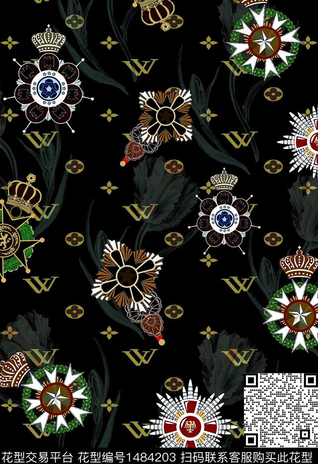 字母数码华亿平台民族风数码印花华亿平台下载（图片编号: 1484203） - 瓦栏（Walan）