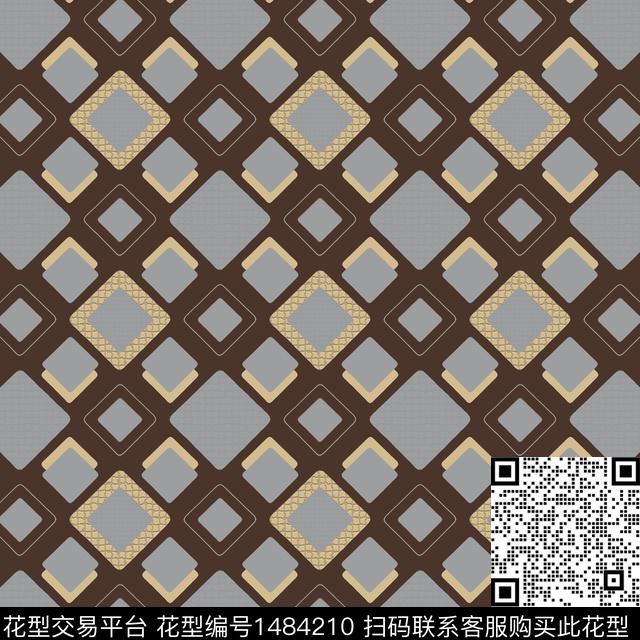 格子几何男装传统印花华亿平台下载（图片编号: 1484210） - 瓦栏（Walan）