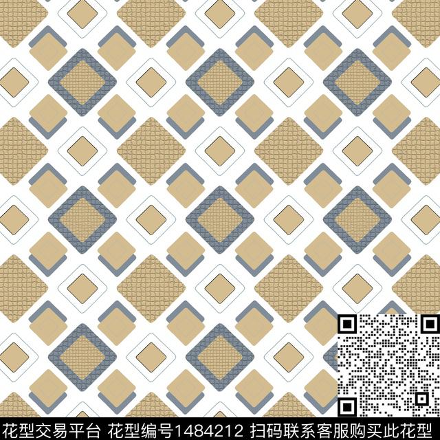 格子几何男装传统印花华亿平台下载（图片编号: 1484212） - 瓦栏（Walan）