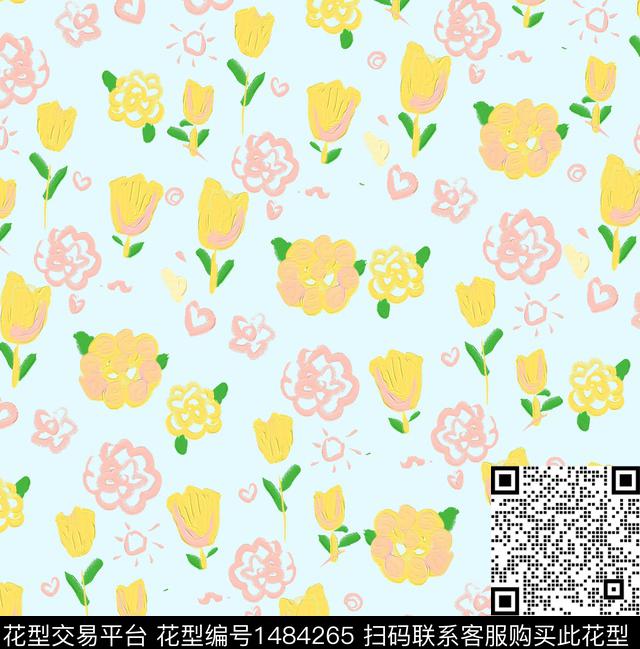 鹦鹉年轻女性小碎花数码印花华亿平台下载（图片编号: 1484265） - 瓦栏（Walan）