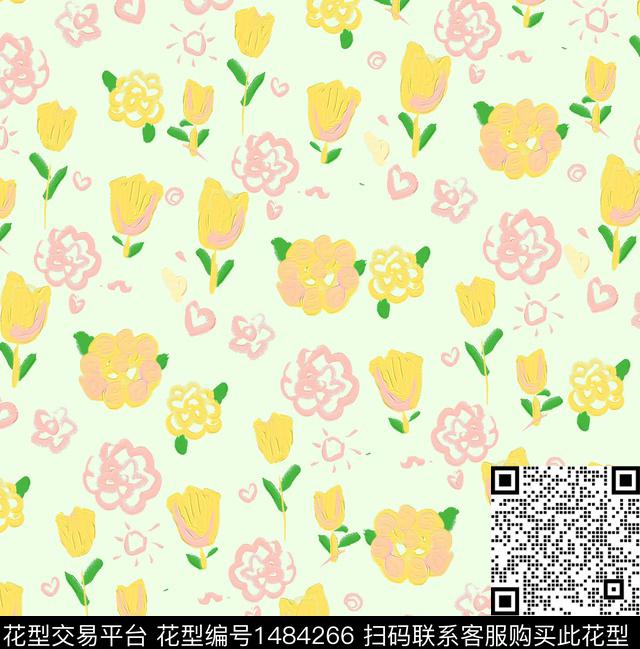 鹦鹉年轻女性小碎花数码印花华亿平台下载（图片编号: 1484266） - 瓦栏（Walan）