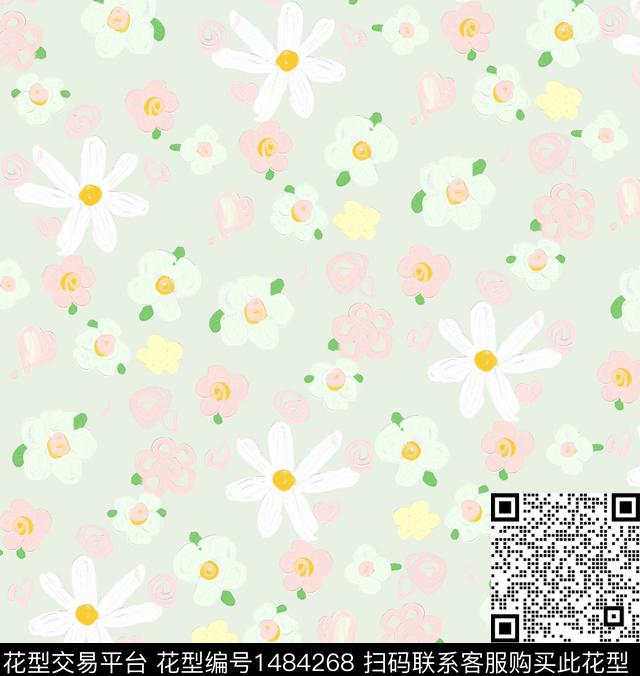 鹦鹉年轻女性小碎花数码印花华亿平台下载（图片编号: 1484268） - 瓦栏（Walan）