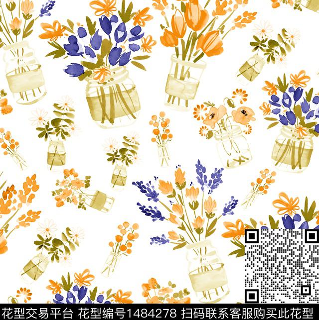 鹦鹉年轻女性小碎花数码印花华亿平台下载（图片编号: 1484278） - 瓦栏（Walan）