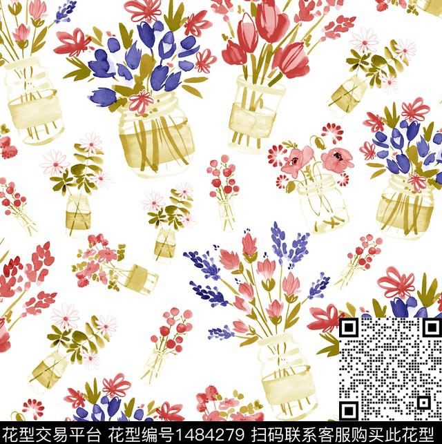 鹦鹉年轻女性小碎花数码印花华亿平台下载（图片编号: 1484279） - 瓦栏（Walan）