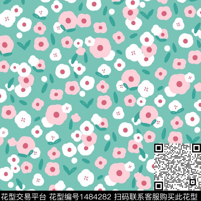 年轻女性小碎花清新淡雅传统印花华亿平台下载（图片编号: 1484282） - 瓦栏（Walan）