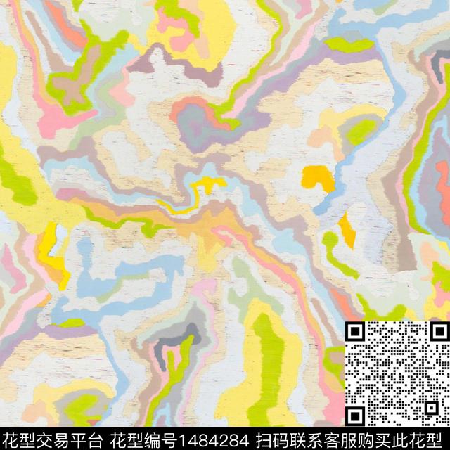 抽象变形流体审数码印花华亿平台下载（图片编号: 1484284） - 瓦栏（Walan）
