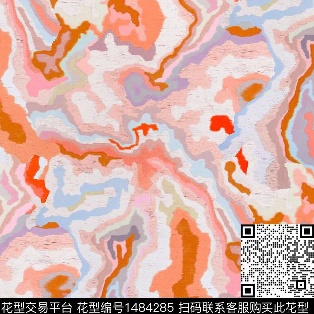迷彩抽象变形流体数码印花华亿平台下载（图片编号: 1484285） - 瓦栏（Walan）