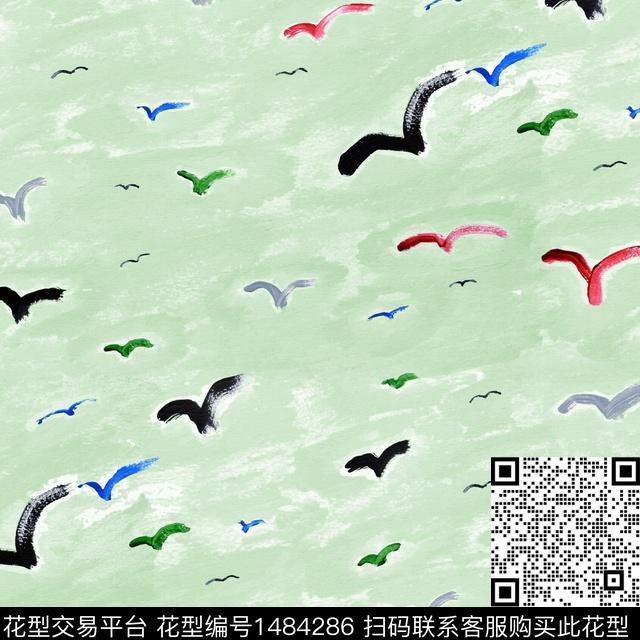 鹦鹉年轻女性小碎花数码印花华亿平台下载（图片编号: 1484286） - 瓦栏（Walan）