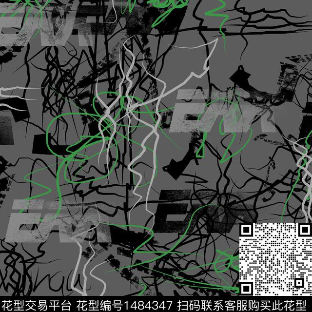 线条几何趋势华亿平台数码印花华亿平台下载（图片编号: 1484347） - 瓦栏（Walan）